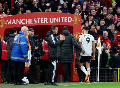 Foto tomada durante el partido del Manchester United contra el Fulham.