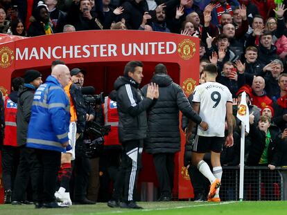 Foto tomada durante el partido del Manchester United contra el Fulham.