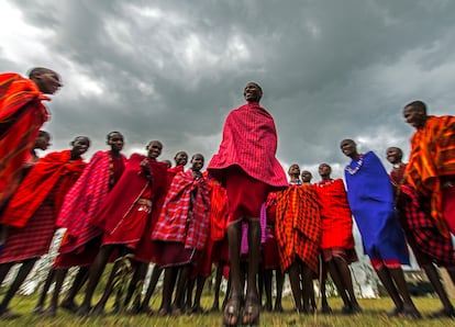 Miembros de la tribu masai mara en Naboisho Conservancy, en Kenia.