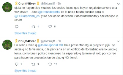 Cuenta que tuiteaba sobre el Barça suspendida por Twitter.