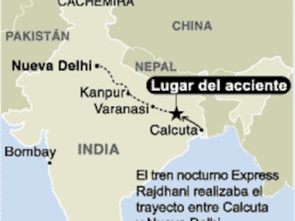 Localizador del lugar del accidente del tren India.