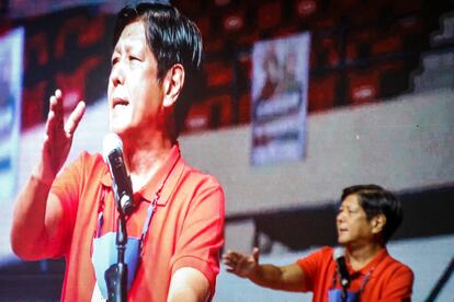 Ferdinand Marcos, el pasado día 11 en un acto de campaña en la provincia de Rizal.
