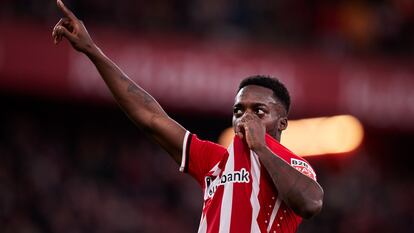 Iñaki Williams celebra un gol marcado con el Athletic, el pasado 2 de diciembre ante el Rayo.