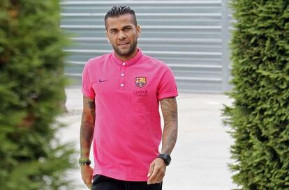 Dani Alves, en la ciudad deportiva del Barcelona.