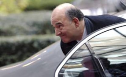 El ministro francs de Finanzas, Pierre Moscovici, a su llegada a una reunin de los ministros de Finanzas de la eurozona en Bruselas. EFE/Archivo