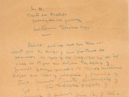Carta de Miguel Hernández a Neruda sobre cuja autenticidade desperta dúvidas.
