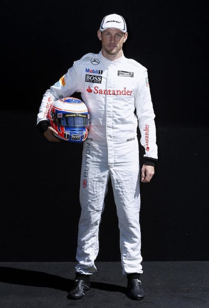 El británico Jenson Button piloto del equipo McLaren Mercedes.