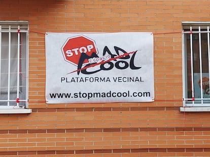 Cartel contra el ruido del festival Mad Cool en Getafe.