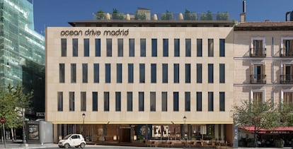 Recreación de la fachada del nuevo hotel Ocean Drive Madrid, que se inaugura el viernes 25 de febrero.