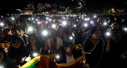 Concentración en la Catedral de Santa María en Sydney contra los atentados de Sri Lanka. 
