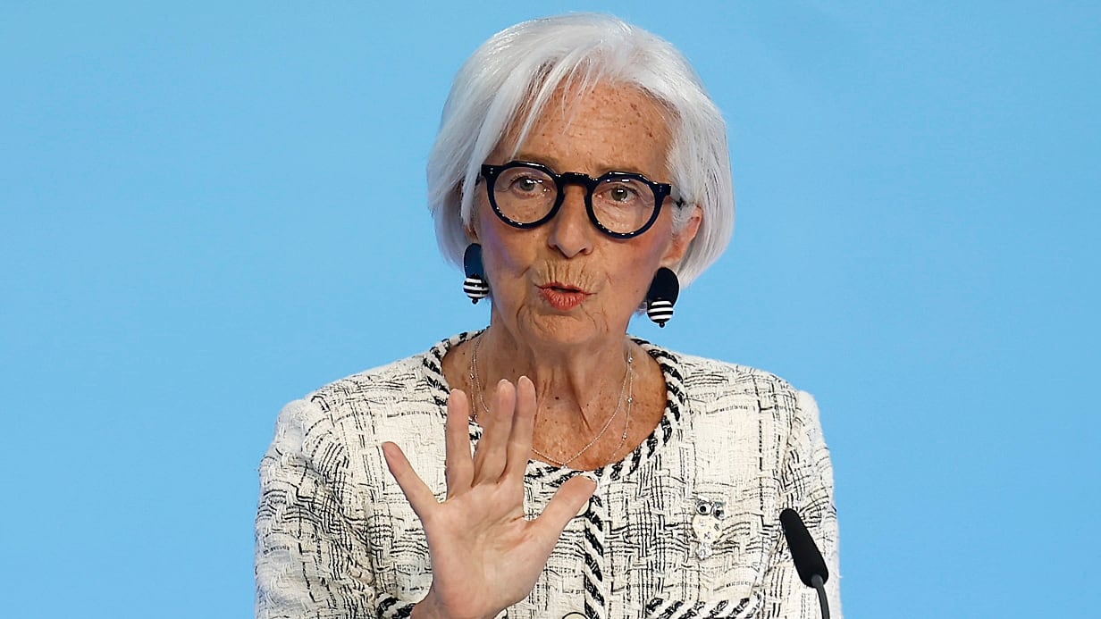 La presidenta de la Banco Central Europeo (BCE), Christine Lagarde, ofrece una rueda de prensa tras la reunión del Consejo de Gobierno.