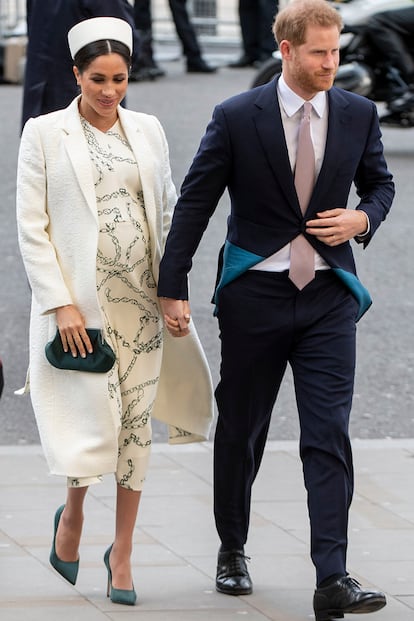 El vestido lucido por Victoria Beckham en el enlace fue también uno de los últimos ‘looks’ premamá de Meghan Markle.