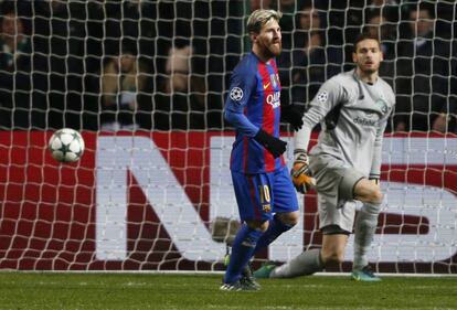 Messi celebra el seu segon gol.