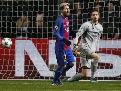 Messi celebra el seu segon gol.