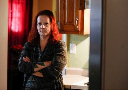 Mylissa Farmer stands for a portrait at her home in Joplin, Missouri