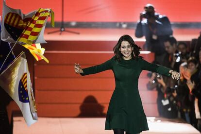 Inés Arrimadas at a campaign rally on December 17 in Barcelona.