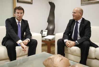 Feijóo junto al presidente de la Diputación de Ourense