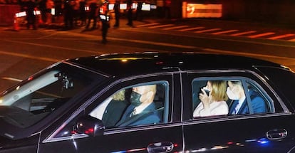 Nancy Pelosi, ayer a su llegada al hotel en Taipéi, la capital de Taiwan.