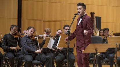 Santiago Auserón el pasado año con la Orquesta de Murcia.
