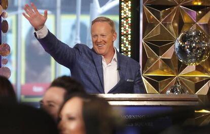 Sean Spicer, durante la presentación de los participantes de la nueva temporada de 'Dancing With the Stars' el pasado miércoles.