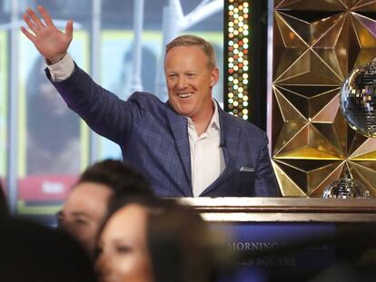 Sean Spicer, durante la presentación de los participantes de la nueva temporada de 'Dancing With the Stars' el pasado miércoles.