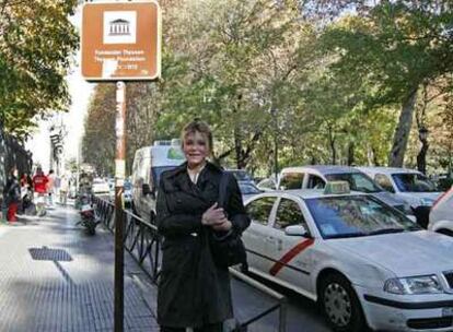 La baronesa Thyssen, delante de la sede del museo el pasado miércoles.