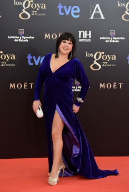 Loles Le&oacute;n posa a su llegada a la gala de los premios Goya el pasado fin de semana.  