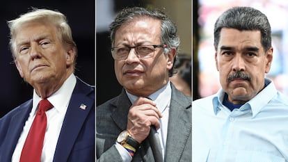 Donald Trump, Gustavo Petro y Nicolás Maduro.