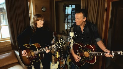 Patti Scialfa y Bruce Springsteen durante el ‘Jersey 4 Jersey,’ una conexión benéfica que realizaron durante la pandemia para recaudar fondos.