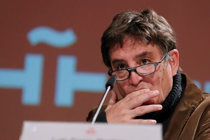 El director del Instituto Cervantes, Luis García Montero, en la presentación de las cifras de la institución.