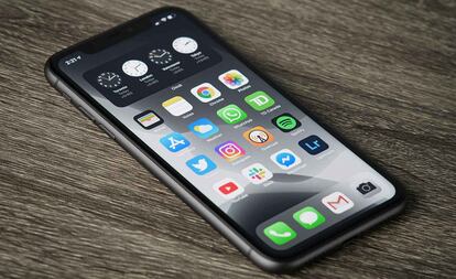 Pantalla con iconos de un iPhone de Apple