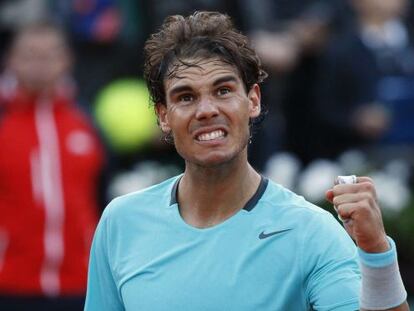 Nadal celebra su victoria ante Ferrer. 