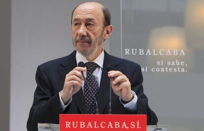 El candidato socialista a la Presidencia, Alfredo Pérez Rubalcaba.