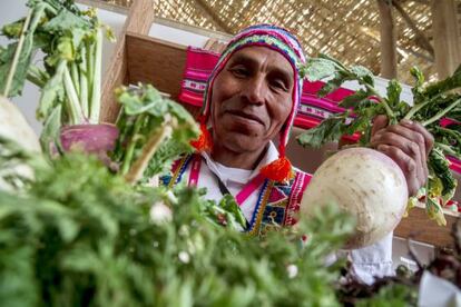 Productor hortícola del 'Gran Mercado' de Mistura.