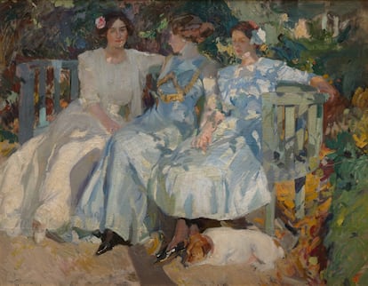 'Mi mujer y mis hijas en el jardín, 1910', Sorolla de la Colección Masaveu.