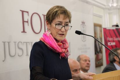 Victoria Ortega durante su intervención en el Foro Justicia ICAM.