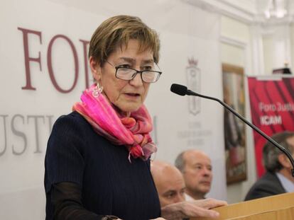 Victoria Ortega durante su intervención en el Foro Justicia ICAM.