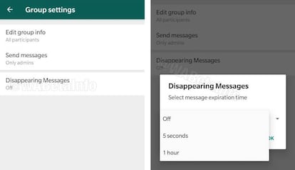 Beta de WhatsApp con mensajes que se autodestruyen.