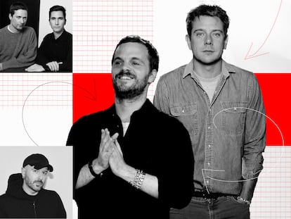 De izquierda a derecha y de arriba abajo, Jake McCollough y Lazaro Hernandez, Matthieu Blazy, Jonathan Anderson y Demna. Collage realizado con fotos cortesía de las firmas y Getty Images.