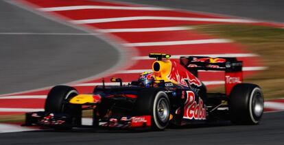 Mark Webber rodando en Montmeló