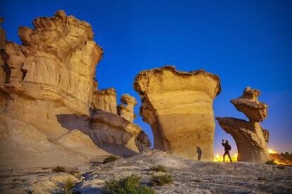 Rock formations at Bolnuevo beach in Mazarrón (Murcia).