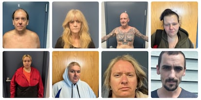 Algunos de los detenidos la redada de la DEA y la Policía de Franklin, el 27 de agosto de 2025.