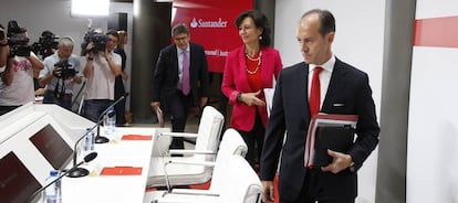 José Antonio Álvarez, Ana Botin y Rami Aboukhair.