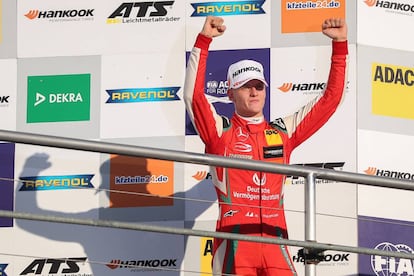 Mick Schumacher, en el podio de Hockenheimring.