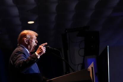 Donald Trump, after winning the primary in South Carolina, on Saturday in Columbia.