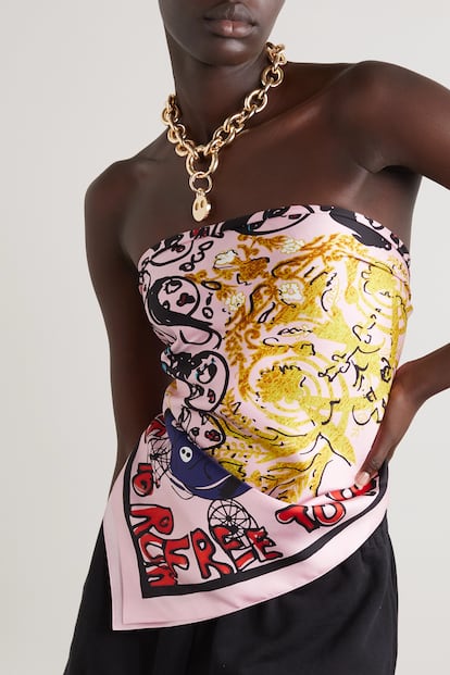 Un estampado diseñado por Alber Elbaz y el carácter gamberro y divertido de su último proyecto, AZ Factory, están presentes en este pañuelo que se convertirá en objeto de deseo para los admiradores del diseñador.

210€