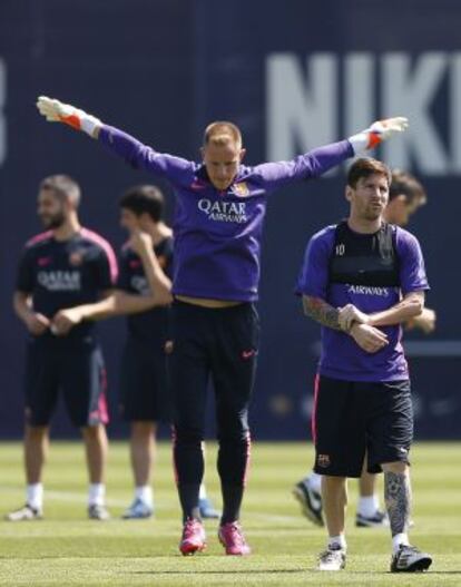 Messi y Ter Stegen, en la ciudad deportiva del Barcelona. 