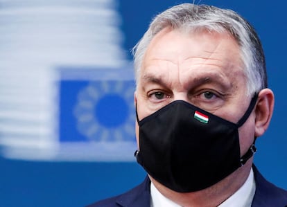 El primer ministro húngaro, Viktor Orbán, a su llegada a la cumbre europea de diciembre de 2020, en Bruselas.