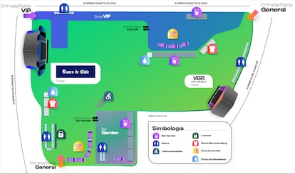 El mapa con los escenarios para la próxima edición del Fauna Primavera.