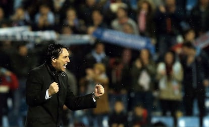 Emery celebra la victoria ante el Celta.